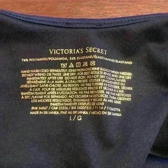 Victorias Secret  Low Strappy Back Black Sexy One Piece Swim Suit; size L - Picture 8 of 8